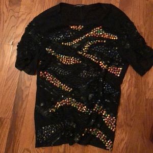 Nanette Lepore amazing beaded sequin tee shirt